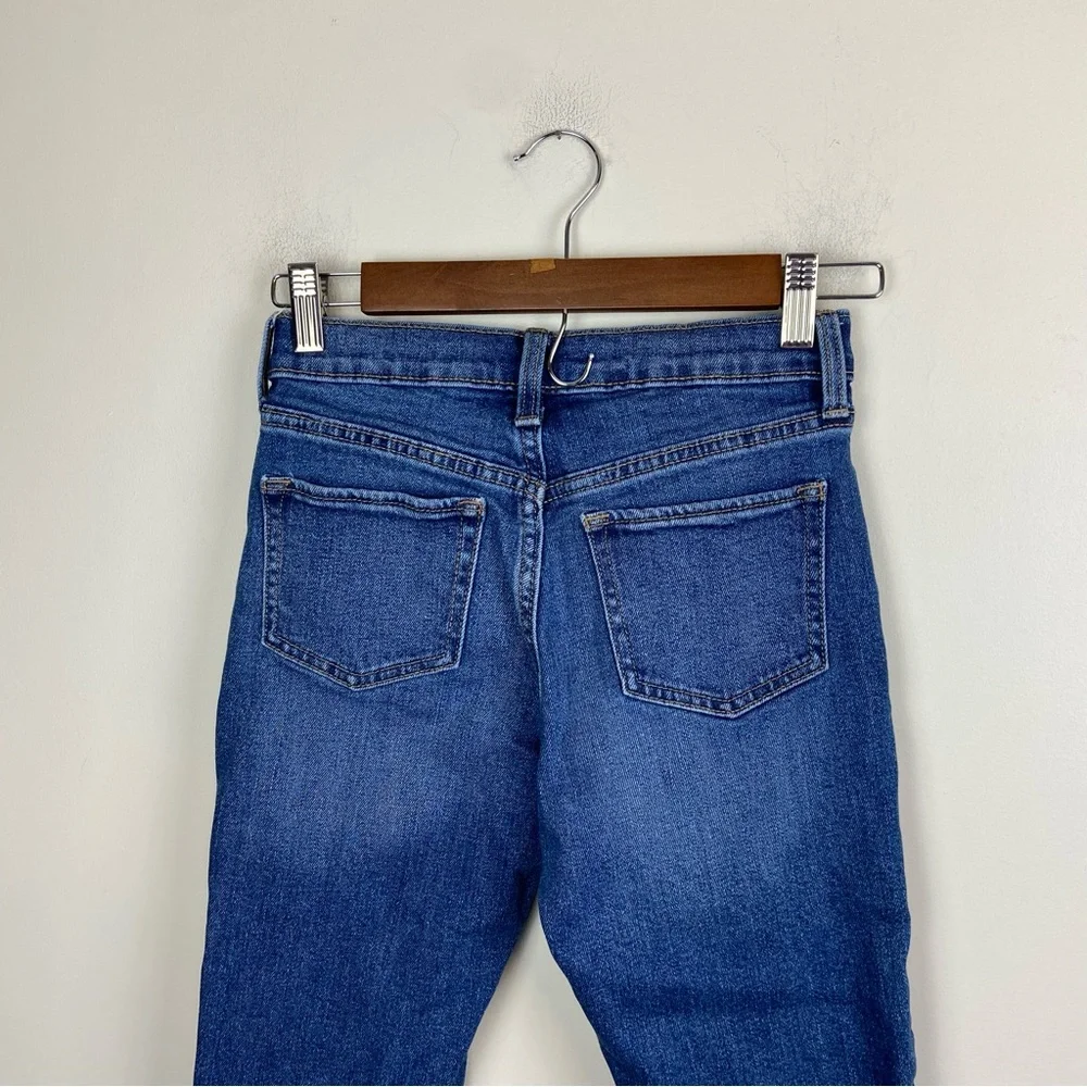 Old Navy O.G Straight Distressed High Rise Denim Jeans Raw Hem Girls 10‎